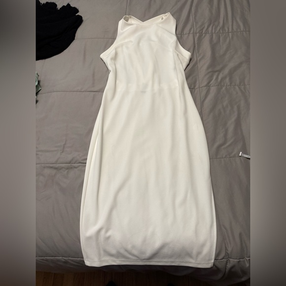 Windsor Dresses & Skirts - Windsor sleeveless white dress with side split and Cris’s Cris’s in the back.